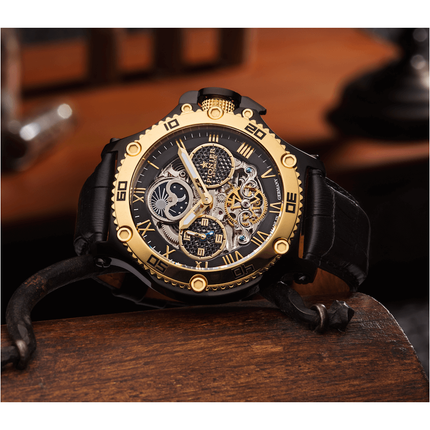 TUFINA GERMANY HAWAII PIONIER DUAL TIME GOLD | BLACK Watch