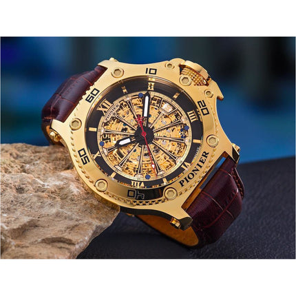 TUFINA GERMANY BARCELONA PIONIER GOLD | BROWN BLACK Watch