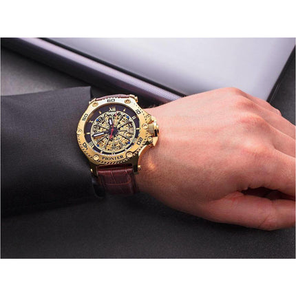 TUFINA GERMANY BARCELONA PIONIER GOLD | BROWN BLACK Watch