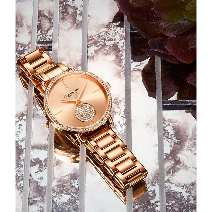 STUHRLING ORIGINAL Astraea 3909 Quartz 38mm Rose Gold Watch