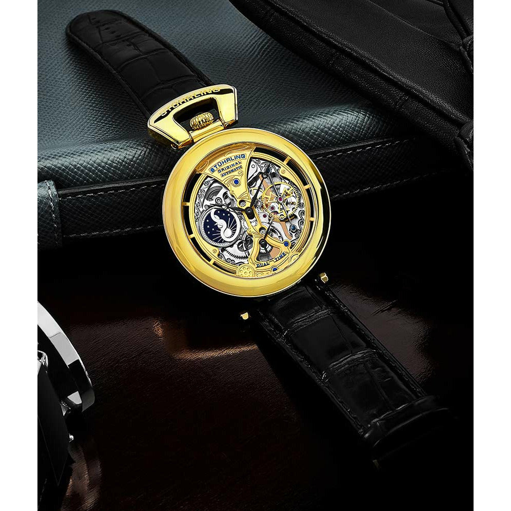 STUHRLING ORIGINAL Emperor's Grandeur Gold Automatic Watch