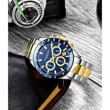 STUHRLING ORIGINAL Monaco Ultima Blue/Two Tone Watch
