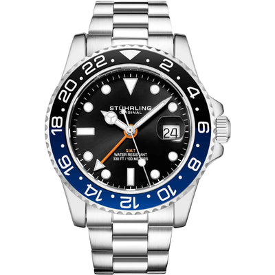 STUHRLING ORIGINAL GMT Diver 44mm 100m Batman Watch