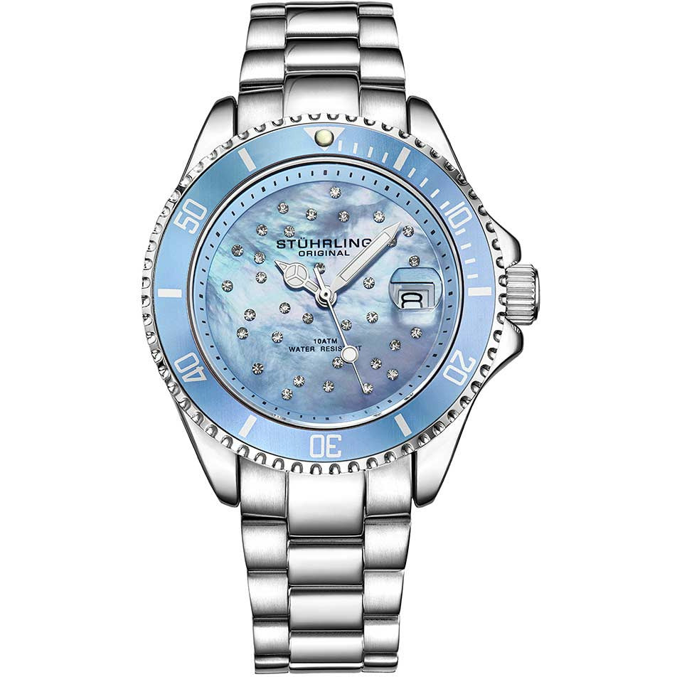 STUHRLING ORIGINAL StarSea 39mm Silver/Light Blue Watch