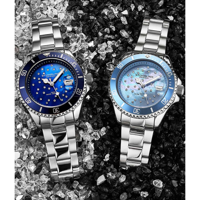 STUHRLING ORIGINAL StarSea 39mm Silver/Light Blue Watch