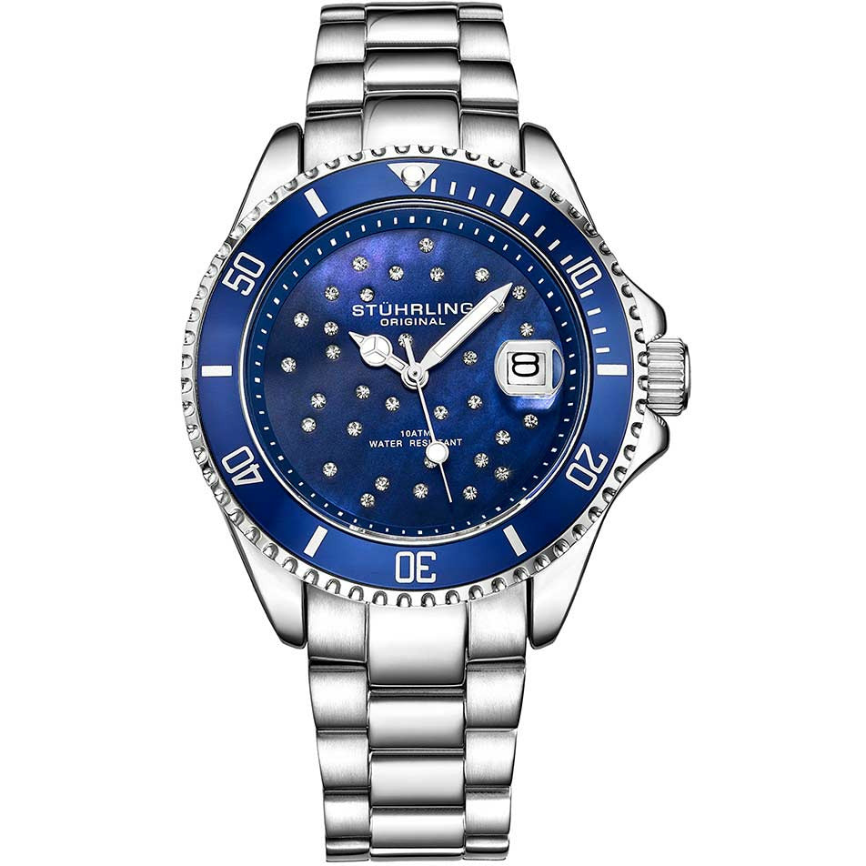 STUHRLING ORIGINAL StarSea 39mm Silver/Blue Watch