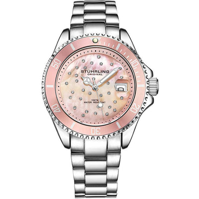 STUHRLING ORIGINAL StarSea 39mm Silver/Pink Watch