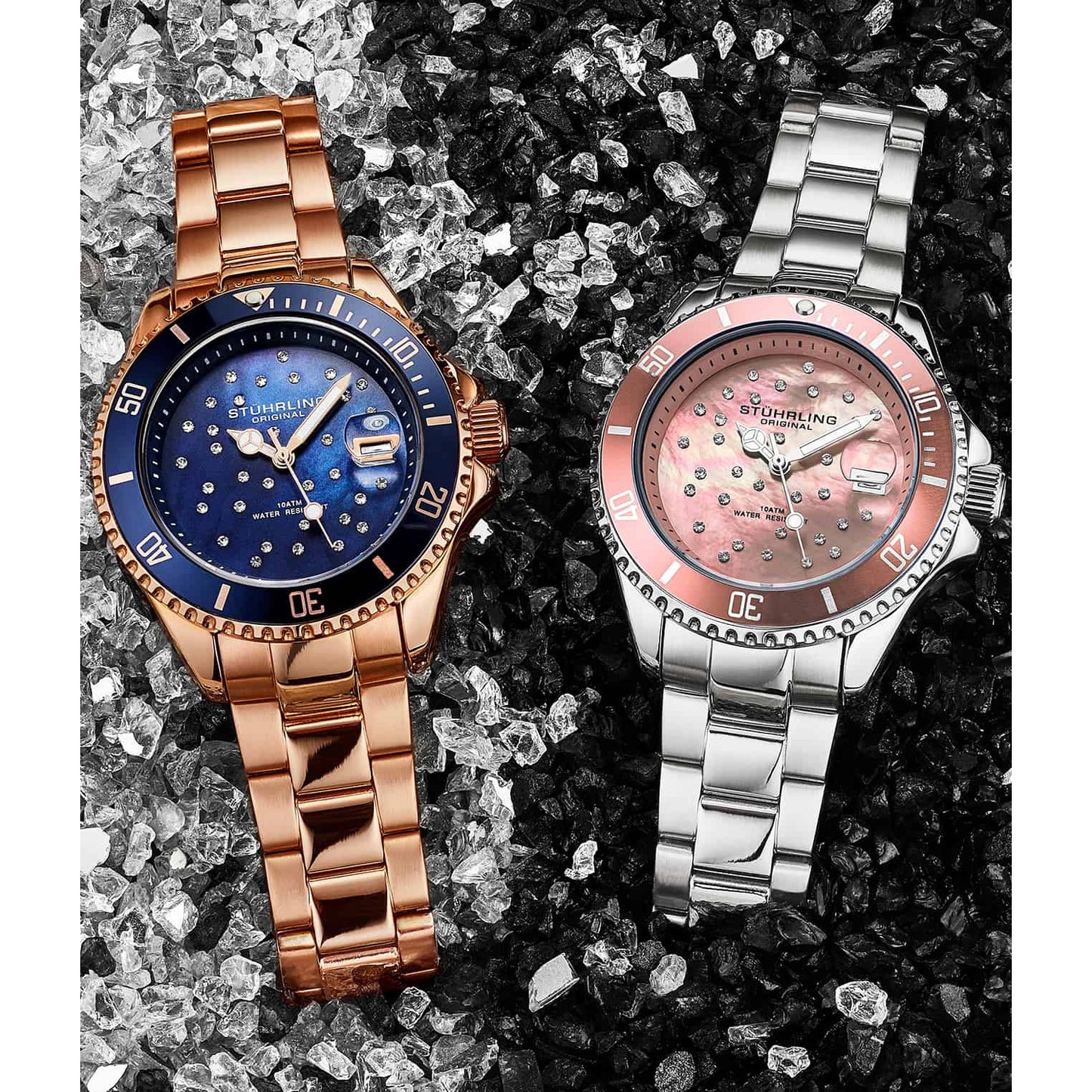 STUHRLING ORIGINAL StarSea 39mm Silver/Pink Watch