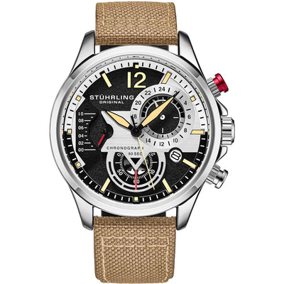 STUHRLING ORIGINAL Cordura 908 Quartz 45mm Aviator Watch