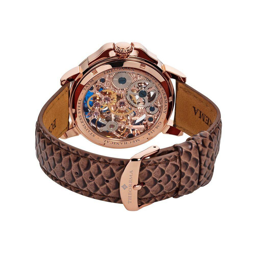 TUFINA GERMANY BEUNOS AIRES THEOREMA DUAL TIME ROSE GOLD | BROWN Watch