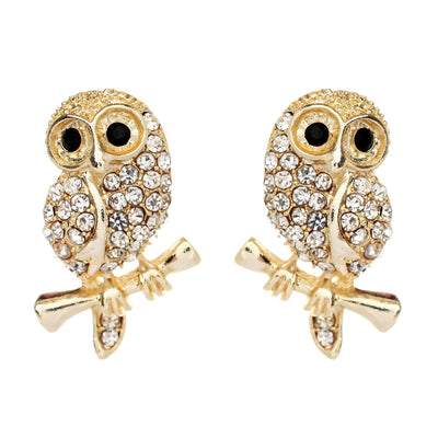 AMRITA NEW YORK Baby Owl Earrings Gold/Clear