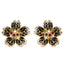 AMRITA NEW YORK Floral Nikki Studs Multi Black