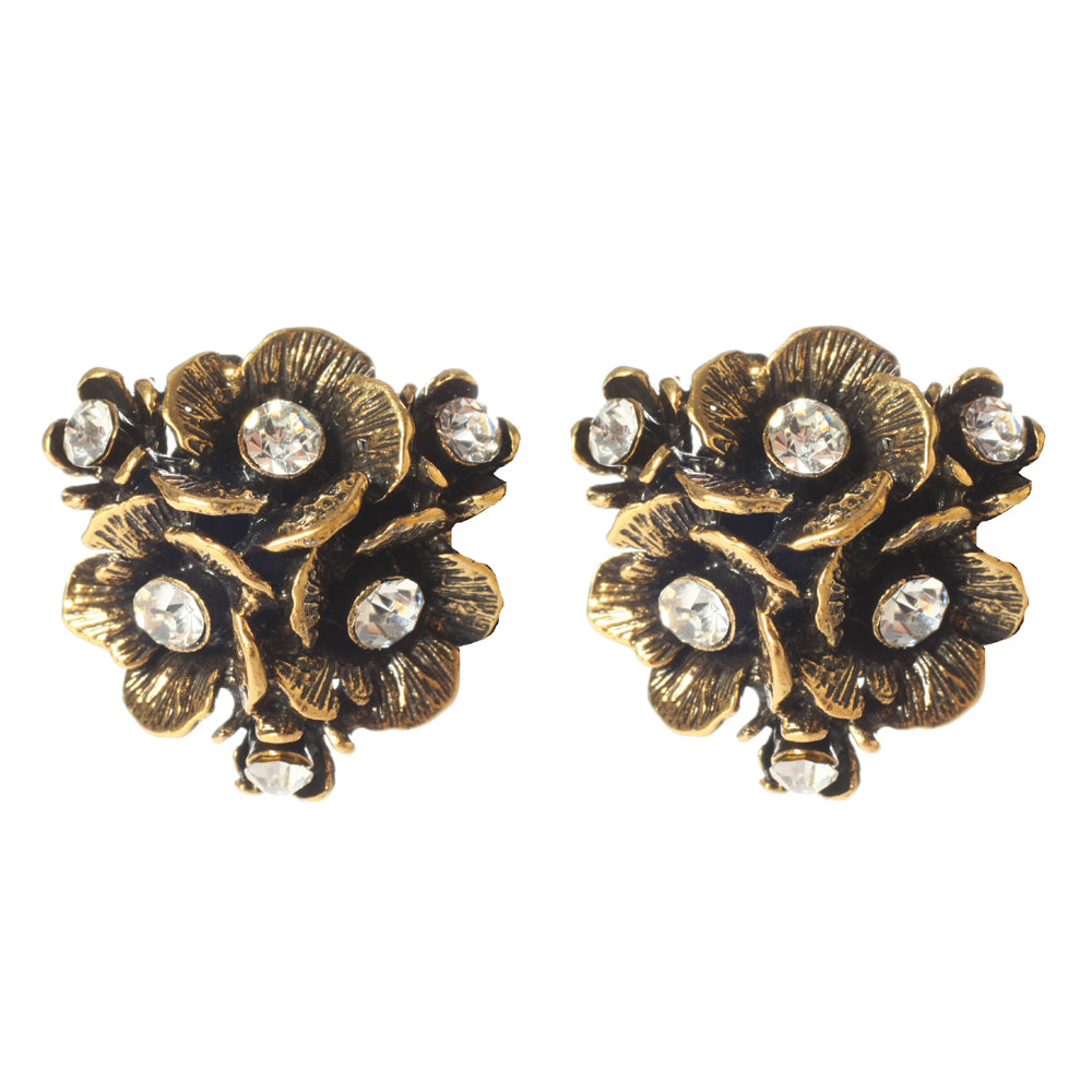 AMRITA NEW YORK Eliza Floral Earrings Antique Gold