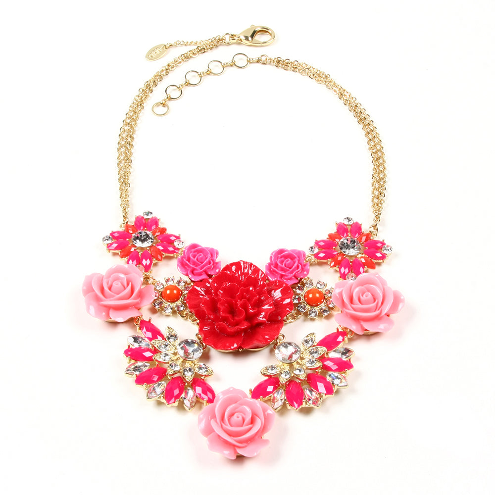 AMRITA NEW YORK Rose Garden Necklace Ruby/Pink