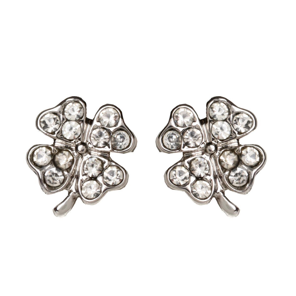 AMRITA NEW YORK Shamrock Studs Silver/Clear