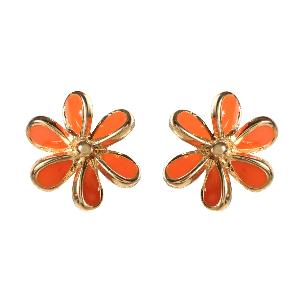 AMRITA NEW YORK Petite Enamel Studs Orange