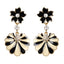 AMRITA NEW YORK Enamel Fan Earring Black/Ivory