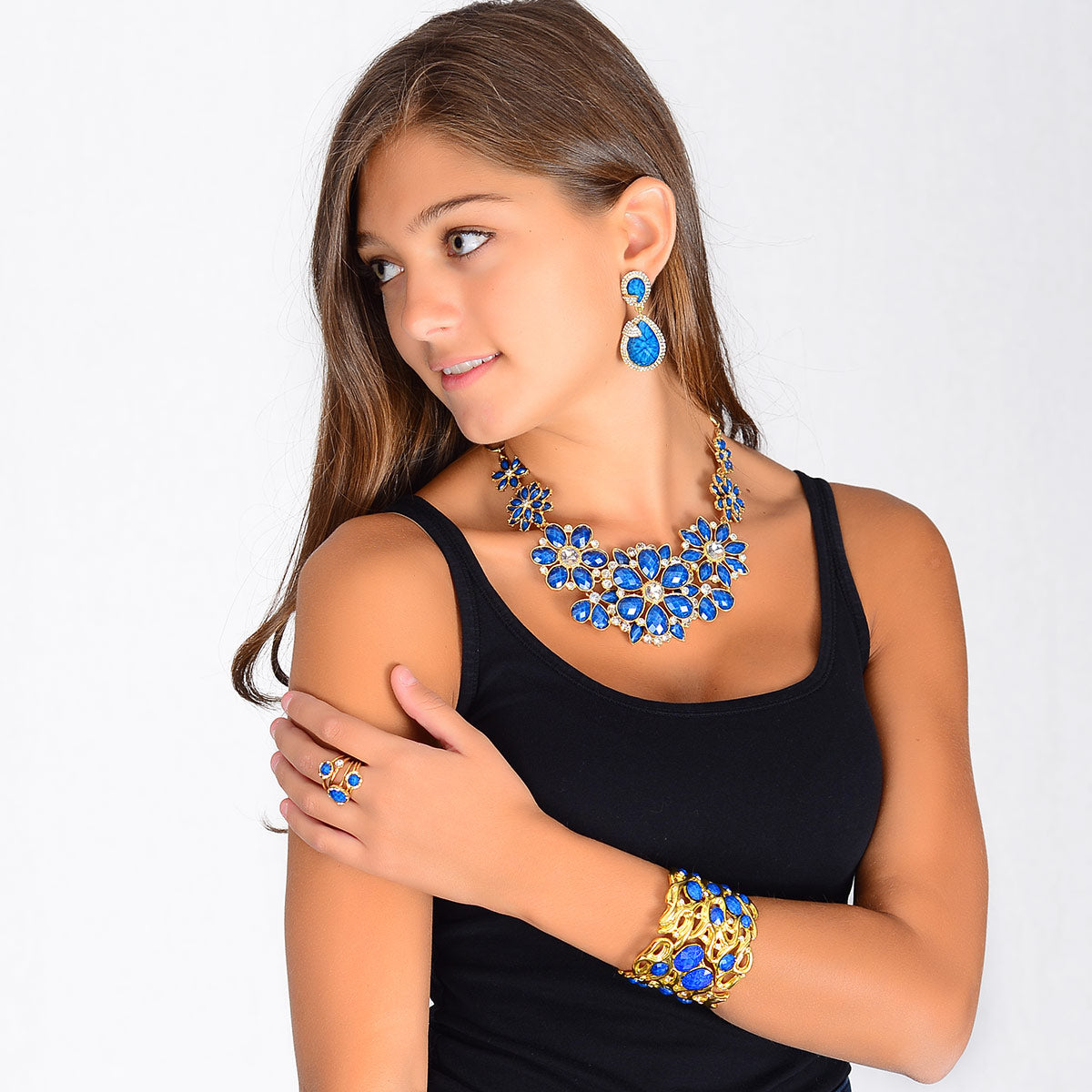 AMRITA NEW YORK Pave Riverside Earring Turquoise