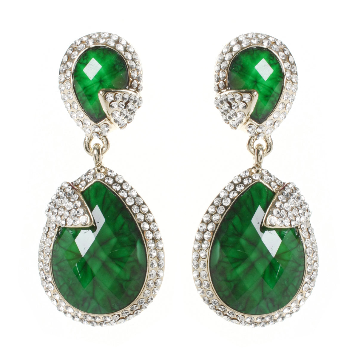AMRITA NEW YORK Pave Riverside Earring Evergreen