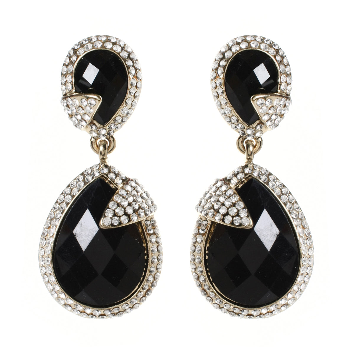 AMRITA NEW YORK Pave Riverside Earring Jet Black