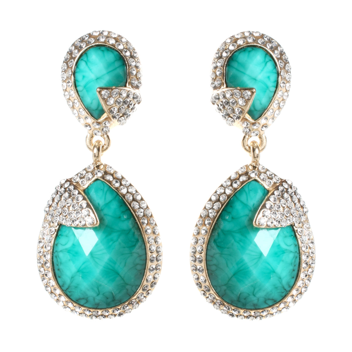 AMRITA NEW YORK Pave Riverside Earring Turquoise