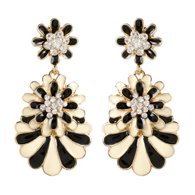 AMRITA NEW YORK Enamel Dream Island Drops Black/Ivory