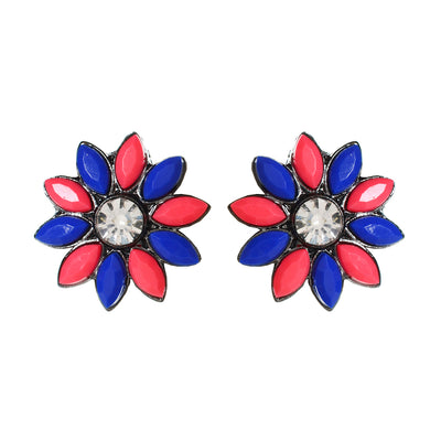 AMRITA NEW YORK Floral Studs Blue/Pink