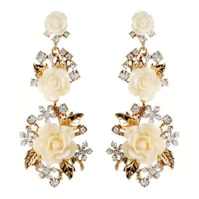 AMRITA NEW YORK Lyon Floral Earring Ivory