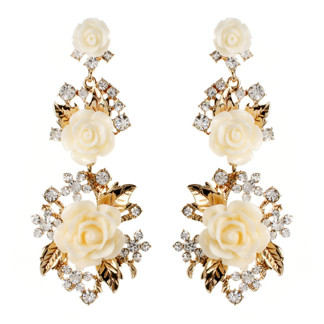 AMRITA NEW YORK Lyon Floral Earring Ivory