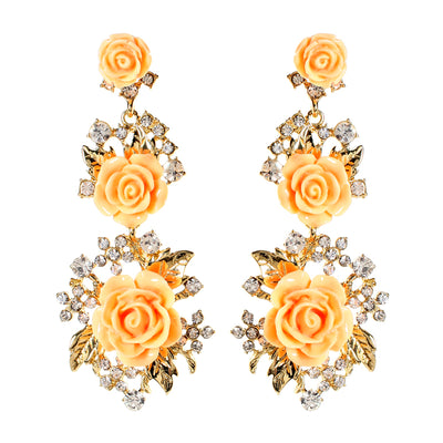 AMRITA NEW YORK Lyon Floral Earring Peach