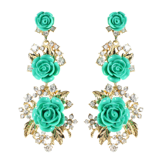 AMRITA NEW YORK Lyon Floral Earring Turquoise