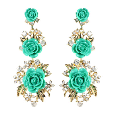 AMRITA NEW YORK Lyon Floral Earring Turquoise