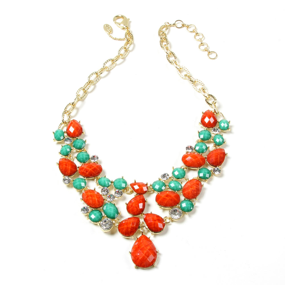 AMRITA NEW YORK Hampton Fantasy Necklace Turquoise/Coral