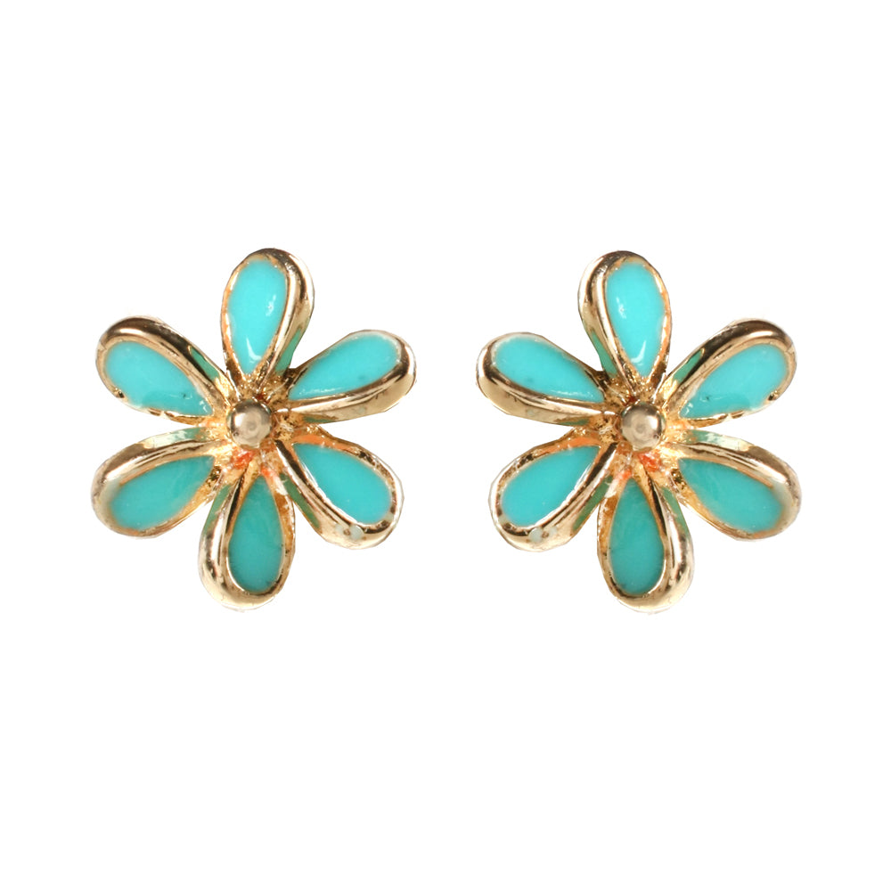 AMRITA NEW YORK Petite Enamel Studs Turquoise