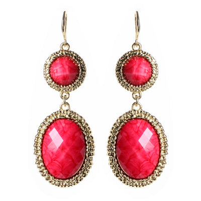 AMRITA NEW YORK Gabby Hammered Earring Fuschia