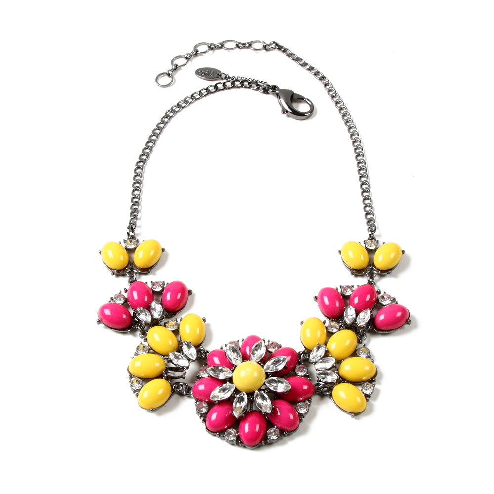 AMRITA NEW YORK Sammy Necklace Fuschia/Yellow