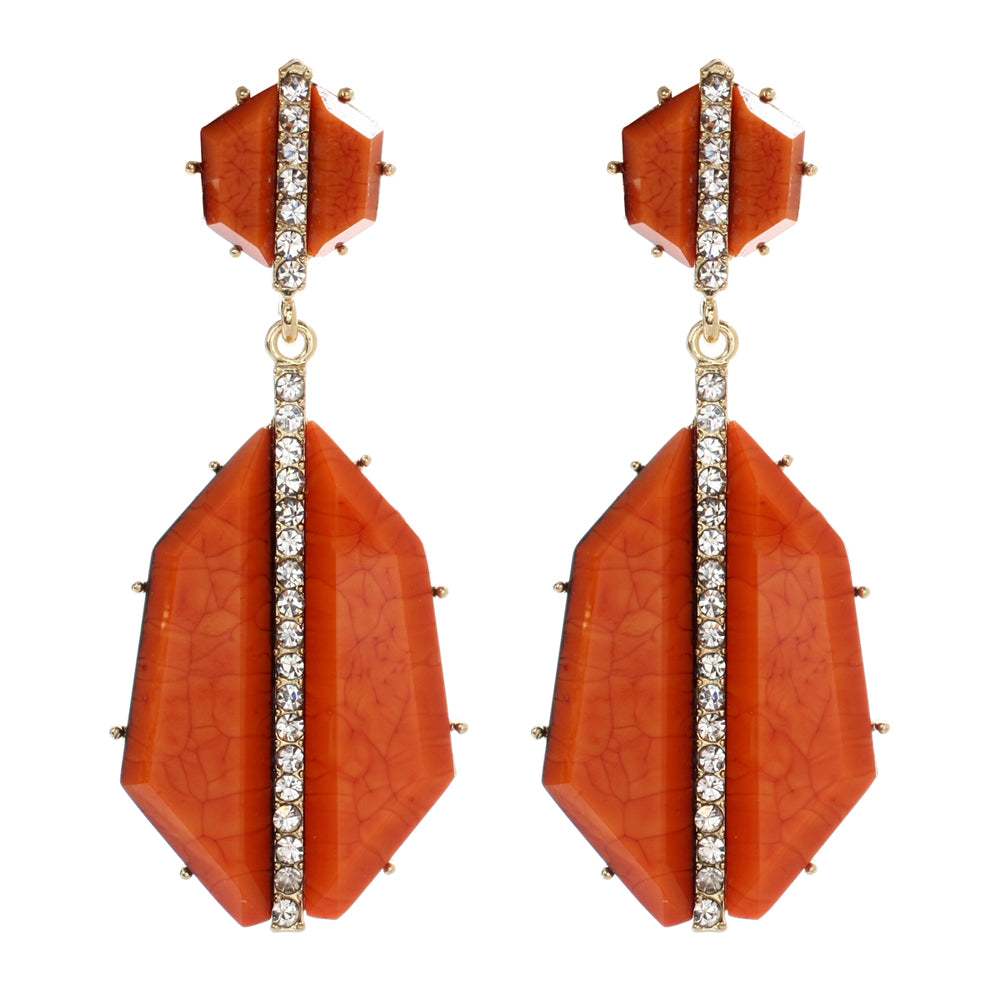 AMRITA NEW YORK Art Deco Earring Coral