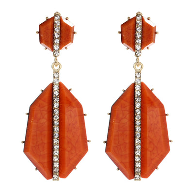 AMRITA NEW YORK Art Deco Earring Coral