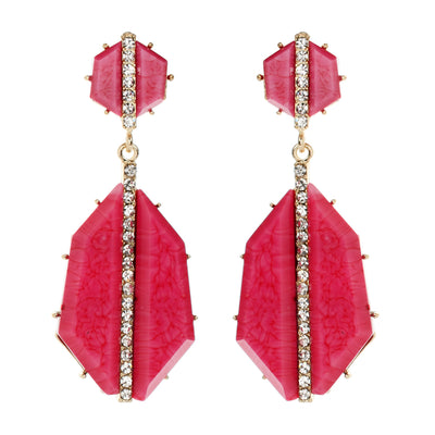 AMRITA NEW YORK Art Deco Earring Fuschia