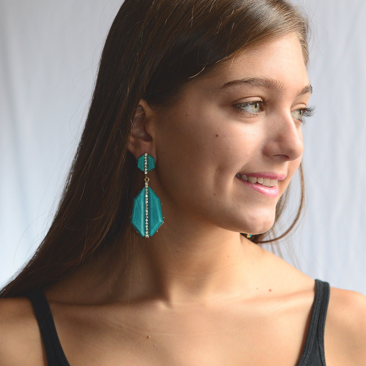 AMRITA NEW YORK Art Deco Earring Jet Black