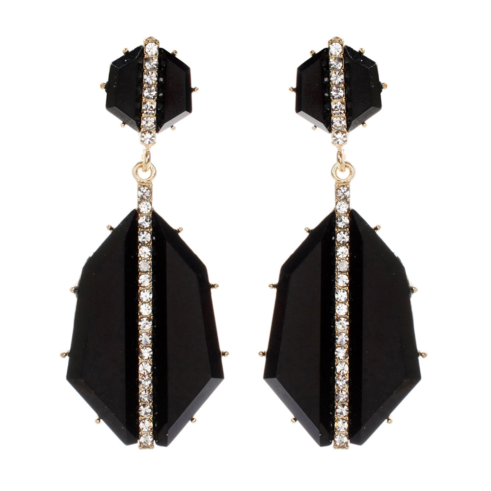 AMRITA NEW YORK Art Deco Earring Jet Black