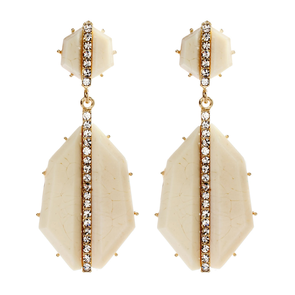 AMRITA NEW YORK Art Deco Earring White Jade