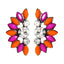 AMRITA NEW YORK Crescent Studs Orange/Fuschia