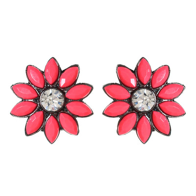 AMRITA NEW YORK Floral Studs Pink