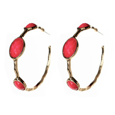 AMRITA NEW YORK Cleopatra Hoop Earrings Fuschia