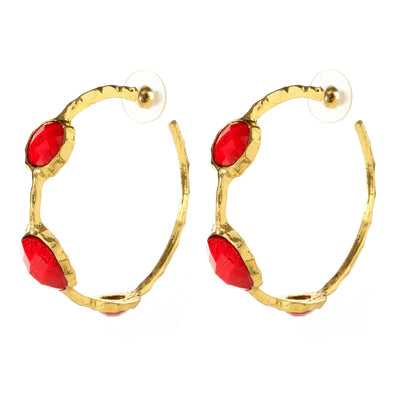 AMRITA NEW YORK Cleopatra Hoop Earrings Ruby