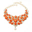 AMRITA NEW YORK Crystal South Fork Bib Fall Necklace Coral