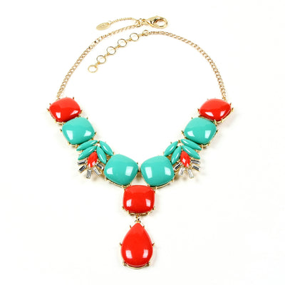 AMRITA NEW YORK Peyton Necklace Turquoise/Coral