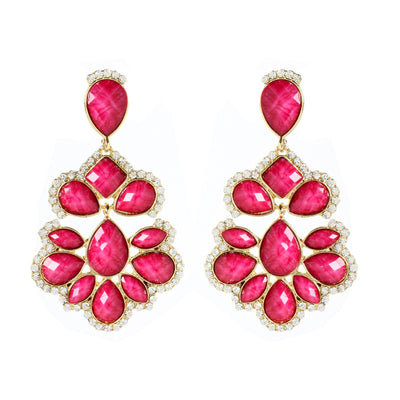 AMRITA NEW YORK Nello Crystal Earring Fuschia