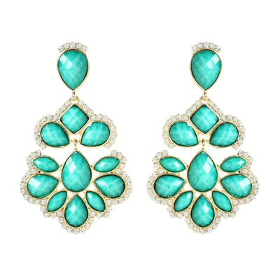AMRITA NEW YORK Nello Crystal Earring Turquoise